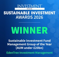 Investment Week Sustainable Investment Awards 2026 winner – Sustainable Investment Fund Management Group of the Year (AUM under £20bn), EdenTree Investment Management