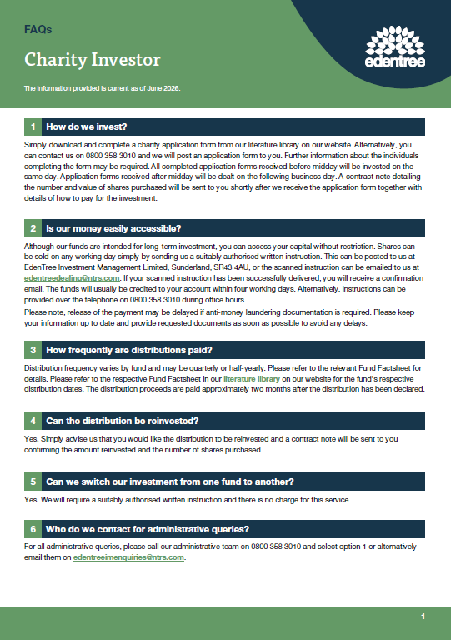 Charity Investor- FAQ